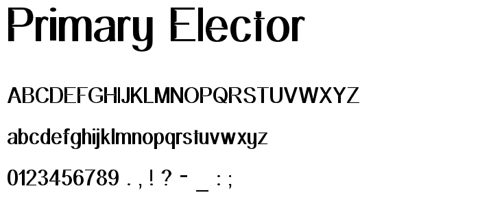 Primary Elector  font